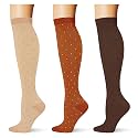 (3 pairs) Compression Socks 20-30 mmHg Long Knee High Socks for Women Men Support Athletic Travel Daily Wear