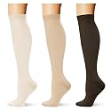 (3 pairs) Compression Socks 20-30 mmHg Long Knee High Socks for Women Men Support Athletic Travel Daily Wear
