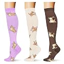 (3 pairs) Compression Socks 20-30 mmHg Long Knee High Socks for Women Men Support Athletic Travel Daily Wear