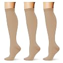 (3 pairs) Compression Socks 20-30 mmHg Long Knee High Socks for Women Men Support Athletic Travel Daily Wear
