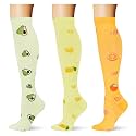 (3 pairs) Compression Socks 20-30 mmHg Long Knee High Socks for Women Men Support Athletic Travel Daily Wear