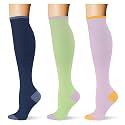 (3 pairs) Compression Socks 20-30 mmHg Long Knee High Socks for Women Men Support Athletic Travel Daily Wear