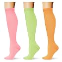 (3 pairs) Compression Socks 20-30 mmHg Long Knee High Socks for Women Men Support Athletic Travel Daily Wear