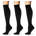 (3 pairs) Compression Socks 20-30 mmHg Long Knee High Socks for Women Men Support Athletic Travel Daily Wear