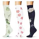 (3 pairs) Compression Socks 20-30 mmHg Long Knee High Socks for Women Men Support Athletic Travel Daily Wear