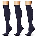 (3 pairs) Compression Socks 20-30 mmHg Long Knee High Socks for Women Men Support Athletic Travel Daily Wear