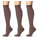(3 pairs) Compression Socks 20-30 mmHg Long Knee High Socks for Women Men Support Athletic Travel Daily Wear