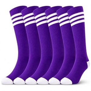 3 pairs of judanzy knee high boys or girls stripe tube socks for soccer basketball uniform and everyday wear