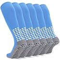 3 Pairs Kids Youth Grip Soccer Socks, Non Slip Knee High Soccer Football Sport Socks for Boys Girls Age 8-17