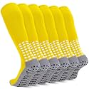 3 Pairs Kids Youth Grip Soccer Socks, Non Slip Knee High Soccer Football Sport Socks for Boys Girls Age 8-17