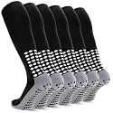 3 Pairs Kids Youth Grip Soccer Socks, Non Slip Knee High Soccer Football Sport Socks for Boys Girls Age 8-17
