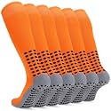 3 Pairs Kids Youth Grip Soccer Socks, Non Slip Knee High Soccer Football Sport Socks for Boys Girls Age 8-17