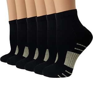 3 pairs knee high graduated compression socks for women and men - best medical nursing travel amp flight socks - running amp fitness - 15-20mmhg