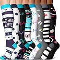 3 Pairs Knee High Graduated Compression Socks For Women and Men - Best Medical, Nursing, Travel &amp; Flight Socks - Running &amp; Fitness - 15-20mmHg