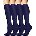 3 Pairs Knee High Graduated Compression Socks For Women and Men - Best Medical, Nursing, Travel &amp; Flight Socks - Running &amp; Fitness - 15-20mmHg