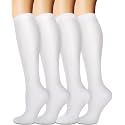 3 Pairs Knee High Graduated Compression Socks For Women and Men - Best Medical, Nursing, Travel &amp; Flight Socks - Running &amp; Fitness - 15-20mmHg
