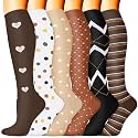 3 Pairs Knee High Graduated Compression Socks For Women and Men - Best Medical, Nursing, Travel & Flight Socks - Running & Fitness - 15-20mmHg
