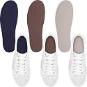 3 Pairs Women Sockless Shoe Liners, Khaki, Brown, Navy Blue
