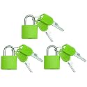 3 Pc Metal Padlock Solid Brass Luggage, Backpack, Diary, Jewelry Box, Crafts, School Teaching Lock with Key and Durable Cover (Small, Green)