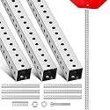 3 Pcs 6 ft H x 2 in W Square Sign Post with 7/16" Dia Holes