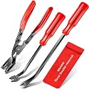 Doaho 3 Pcs Auto Clip Pliers Set and Fastener Remover,Car Trim Rivet Removal Pry Tool Repair Kit with Storage Bag for Automotive Door Panel,Upholstery