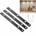 GITGRNTH 3 PCS Black Cabinet Motion Sensor Light 40 CM Under Cabinet Light