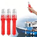 3 PCS Boat Flares, Marine Flares LED Light Waterproof Emergency Signals for Fishing Nets Buoys Boats, Electronic Marine Signal Lights for Night Boating Life Rafts Offshore (A, 3pcs)