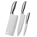 3 PCS Classic Razor-Sharp Knife Set Dishwasher Safe, Professional Chef Knife Set for Kitchen, Full Tang &amp; High German Steel, Precision Cutting Tools (Silver)