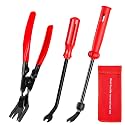 3Pcs Clip Pliers Fastener Remover Clip Removal Tool Panel Removal Plier Red