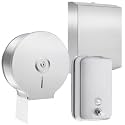 3 Pcs Commercial Toilet Paper Dispenser and Soap Dispenser Set-Stainless Steel,Wall Mount,Large Capacity Manual Liquid Pump Rust Proof Leak Free for Home Bathroom