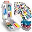 3 Pcs DIY Travel Pill Organizer with Labels Pocket Pharmacy, 3 Pill Box &amp; 420 Medicine Labels, Portable Travel Essentials Mini Pill Container 7 Day Pill Case Storage Vitamin Fish Oil (Set B)