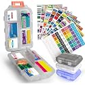 3 Pcs DIY Travel Pill Organizer with Labels Pocket Pharmacy, 3 Pill Box &amp; 420 Medicine Labels, Portable Travel Essentials Mini Pill Container 7 Day Pill Case Storage Vitamin Fish Oil (Set A)