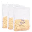 3 pcs Durable Honeycomb Mesh Laundry Bags for Delicates 16" x 19" (3 Large)