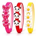 3 Pcs Hairband for Girls Kids, Pack of 3, Bow Charm &amp; Flower Design Combo Hair Band Set, Hairbands for Girls Toddler to Teen | Mixed Designs &amp; Colours | GogoPogo
