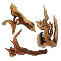3 Pcs Natural Driftwood for Aquarium, Aquarium Driftwood Freshwater 8-10 Inch, Assorted Size Mopani Wood, Twisted Branches for Fishtank Accessories, Reptile Terrariums Decorations