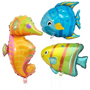 3 Pcs Ocean Theme Foil Balloon Set
