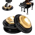 3 Pcs Piano Caster Cups, Double Layer,Metal Rubber Floor Protectors