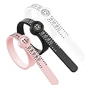 3 PCS Ring Sizer Measuring Tool with Magnifying Glass,Jewelry Sizing Kit for Accurate Ring and Finger Measurement, Includes White, Black, and Pink Adjustable Ring Sizers