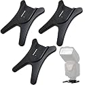 3-Piece Camera Flash Mount Brackets (Black, Plastic, Compatible with Various Models, Tripod Mount)