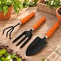 3-Piece Gardening Tools Kit for Home Wooden