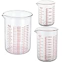 3 Piece Glass Measuring Cup Set, Includes 2-Cup, 4-Cup, and 8-Cup High Borosilicate Glasss Liquid Measuring Cups, Dishwasher, Freezer, Microwave, and Preheated Oven Safe, Essential Kitchen Tools
