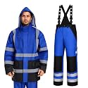 3-Piece Hi-Vis Rain Suit, Safety Jacket with Hood &amp; Bib Overalls