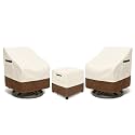 3-Piece Patio Bistro Furniture Cover Set, Heavy-Duty 600D Waterproof Outdoor Furniture Covers, UV Resistant, Designed for Everyday Outdoor Use on Patio, Deck & Backyard, Beige and Brown