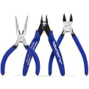 3-Piece Pliers Set - 5 Inch Flush &amp; Wire Cutters &amp; Needle Nose Pliers