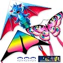 3 Piece Set Butterfly Delta Octopus Kites for Kids and Adults，Easy to Fly for Outdoor Adults Children Line Kite for Kids Toy
