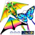 3 Piece Set Butterfly Delta Octopus Kites for Kids and Adults，Easy to Fly for Outdoor Adults Children Line Kite for Kids Toy
