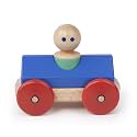 3 Piece Tegu Magnetic Racer Building Block Set, Blue Big Top