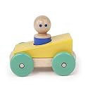 3 Piece Tegu Magnetic Racer Building Block Set, Yellow Big Top