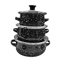 Enakshi 3 Pieces Enamelware Pot Set Stewpot Saucepan for Travel Household Restaurant