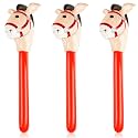 Gejoy 3 Pieces Inflatable Stick Horse Party Decoration,Classic Style